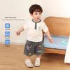 LUSON Baby Boys' Contrast Polo Collar Short Sleeve T-shirt