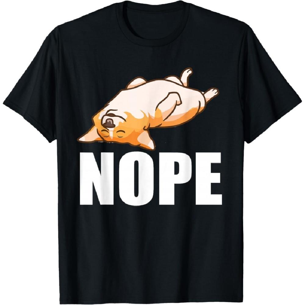 Cute Vintage Funny Lazy Nope Corgi Lover T Shirt Gift T-Shirt S