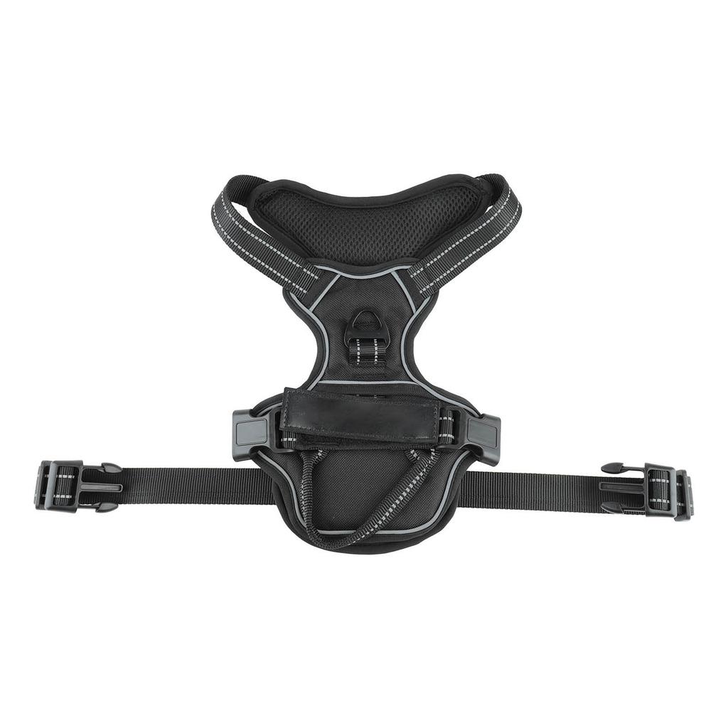 Hundegeschirr Doppellagig Verstellbar Atmungsaktives Mesh Reflektierend Ausbruchsicher Haustiergeschirr Weste für Outdoor-Wanderungen