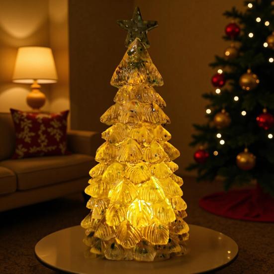LED Christmas Tree Night Light Glowing Tree Decoration Festive Tabletop Ornament Atmosphere Party Holiday Gift