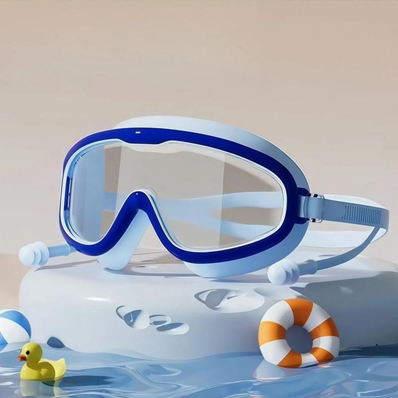 Swimming Goggles Large Frame Swimming Goggles Large Frame Hd Wide-Angle Anti-Fog Uv Protection Child Swimming Goggles No Leakage
