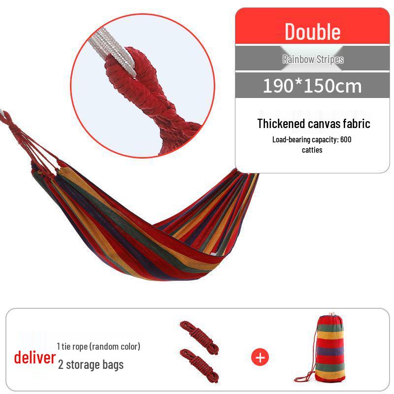 Rainbow Striped Portable Outdoor Hammock Chair for College Students