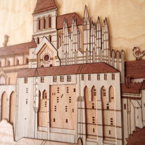 KINOWA "Mont Saint-Michel" Woodcut Original Handmade Kit, World Heritage Site, France, Made in Japan