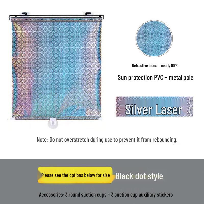 

Retractable Car Sunshade & Home Window Blackout Blind with No-Drill Suction Cup 40x60 CM