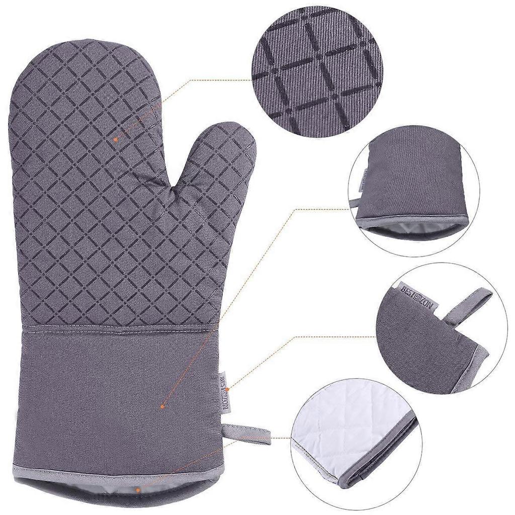 Oven Mitts and Pot Holders Set of 4, 500F Heat Resistant Oven Gloves with Silicone Non-Slip for Kitchens, Grilling