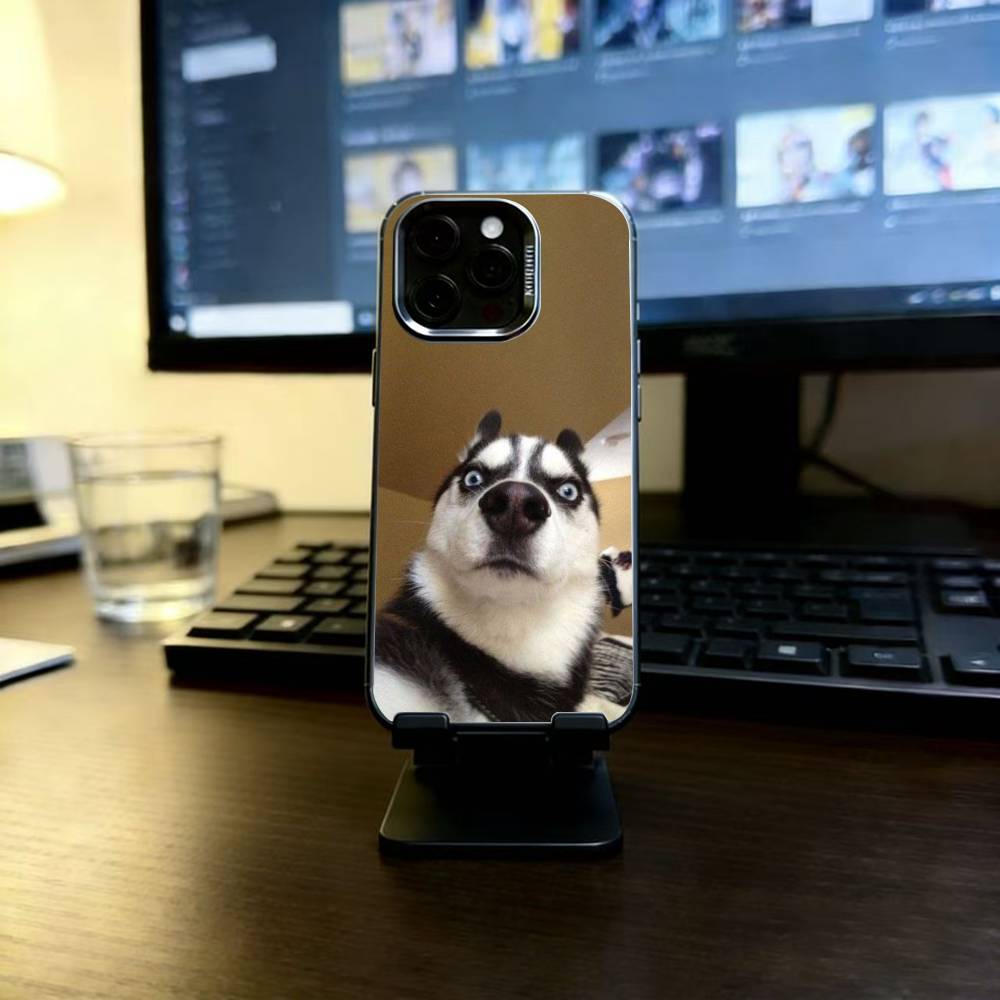 

Siberian Husky Dog Funny Phone Case For iPhone 17,16,15,14,13,12,11 Plus,Pro Max,XS,Colorful Silver Black Cover iPhoneXsMax