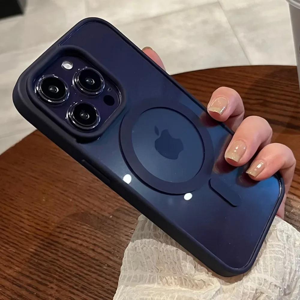 Luxury Acrylic Magsafe Magnetic Clear Case For iPhone 17 Pro 16 15 14 13 12 11 Pro Max Wireless Charge Girls Pink Hard PC Cover