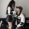 Couple's 2024 Color-Block Jackets: Trendy American Brand Baseball Uniform for Autumn/Winter