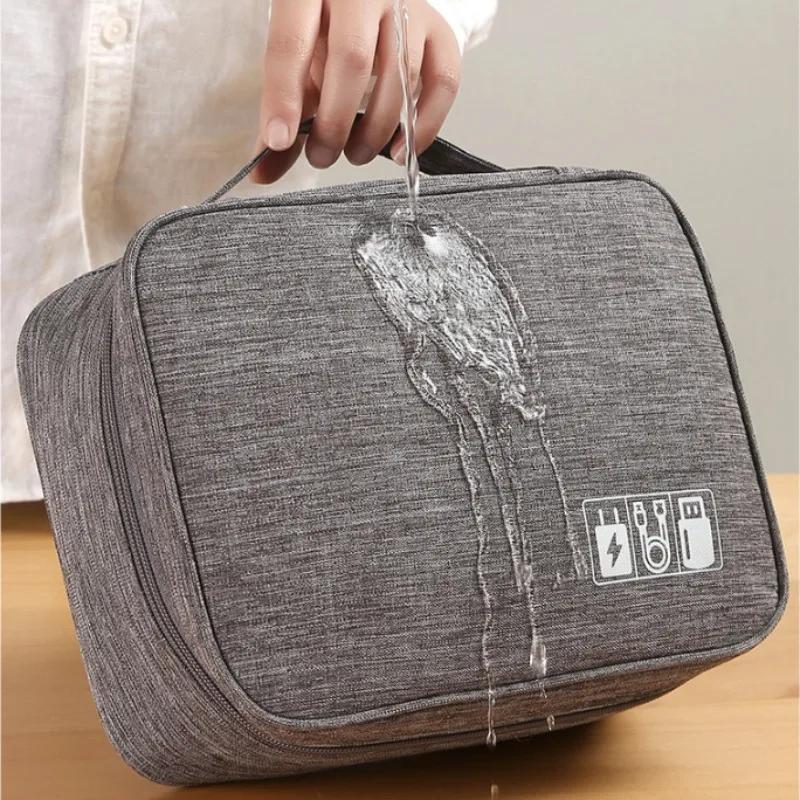 Cable Storage Bag Waterproof Digital Electronic Organizer Portable USB Data Line Charger Plug Storage Bag Travel Cable Organizer
