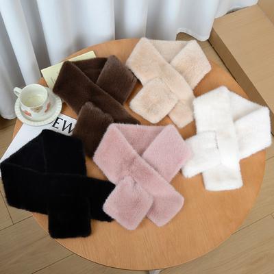 Eșarfă din Fleece Imitație de Vizon Femei Iarnă Groasă Călduroasă Șal Înfășurat Stilou Gât Încălzitor Culori Uni