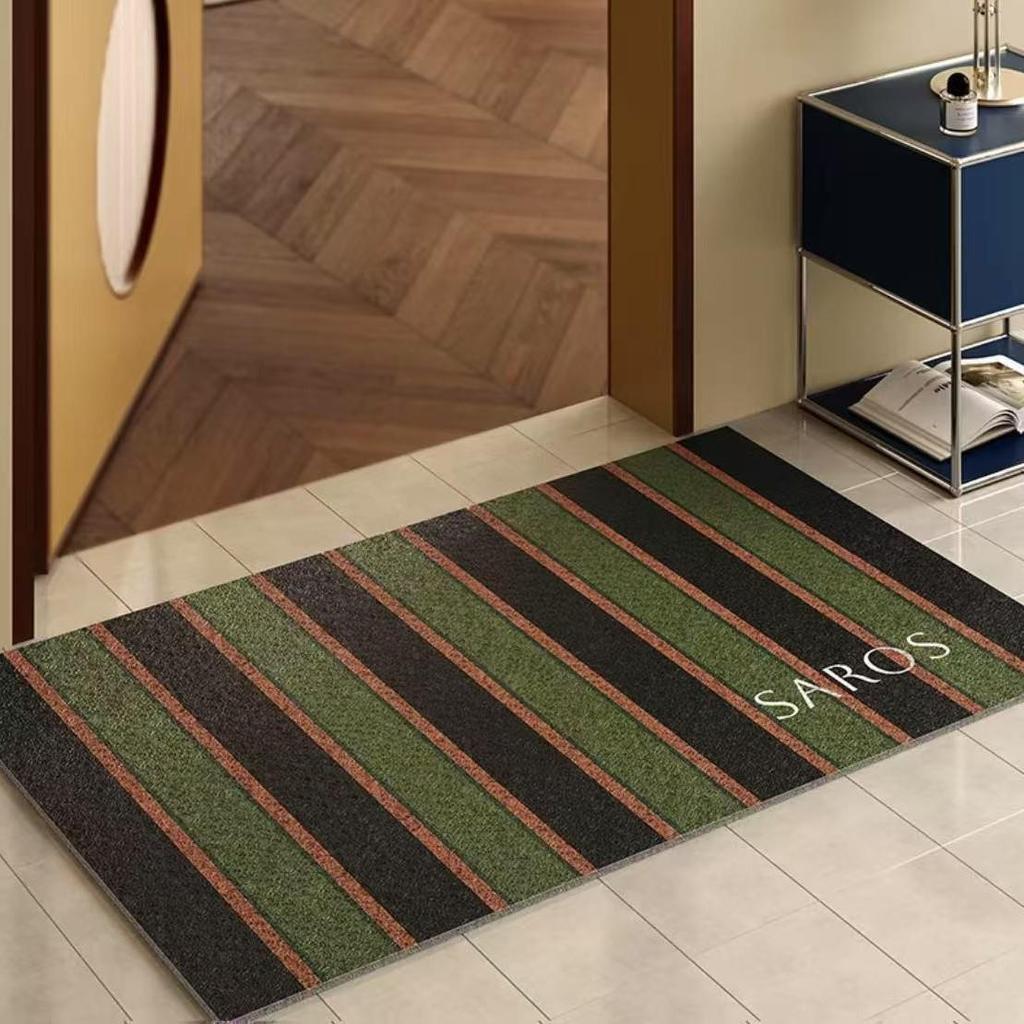 Stripe Coir Door Mat: Non-slip, Wear-Resistant, Dirt-Resistant, Cuttable Entrance Mat for Home and Hallway