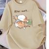 Women T-Shirt Cotton Summer The Cat That Always Wants To Sleep Pattern Prints T Shirt O-Neck Soft Loose Tops Basic Woman Clothes