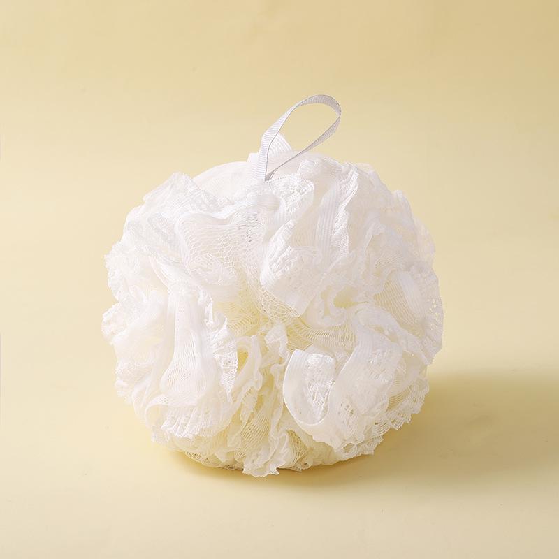 Large Cute Plain Color Exfoliating Bath Flower Foaming Ball Towel & Back Scrubber
