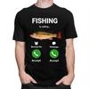 Cool Fishing Is Calling T Shirt Men 100 Cotton Tshirt Angler Fishman Lover Tee Tops Fashion Tshirt For Husband Boyfriend