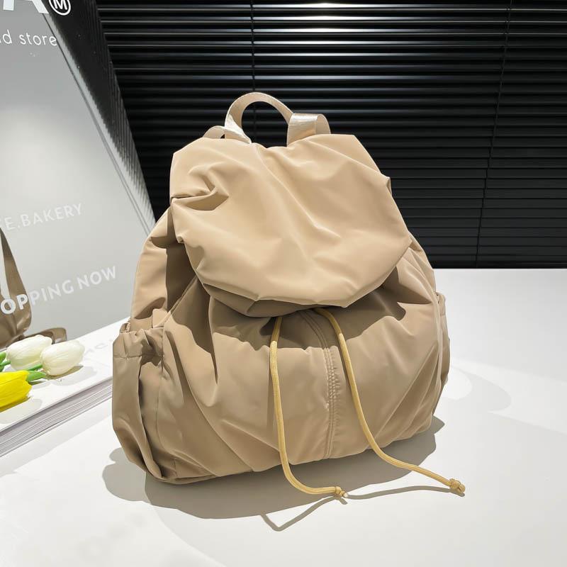 Solid Color Nylon Large Capacity Backpack For Women Travel And Daily Use