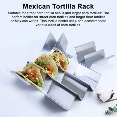 Porta Taco in Acciaio Inossidabile Porta Servizio per Tortilla Riutilizzabile Piatti per Taco Porta Burrito