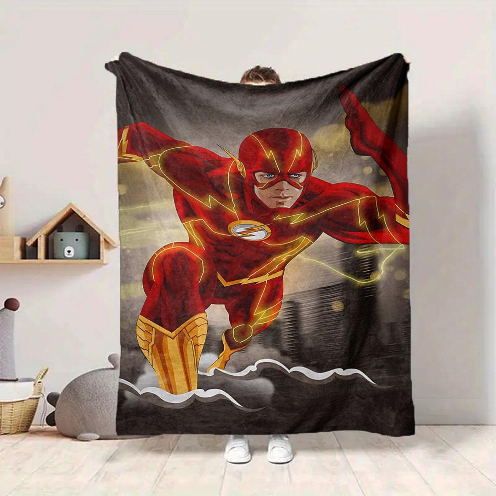 1pc Flash superhero Flannel Throw Blanket Soft, Warm & Cozy for Couch, Bed, Office, and Travel Versatile All Season Gift, Christmas present