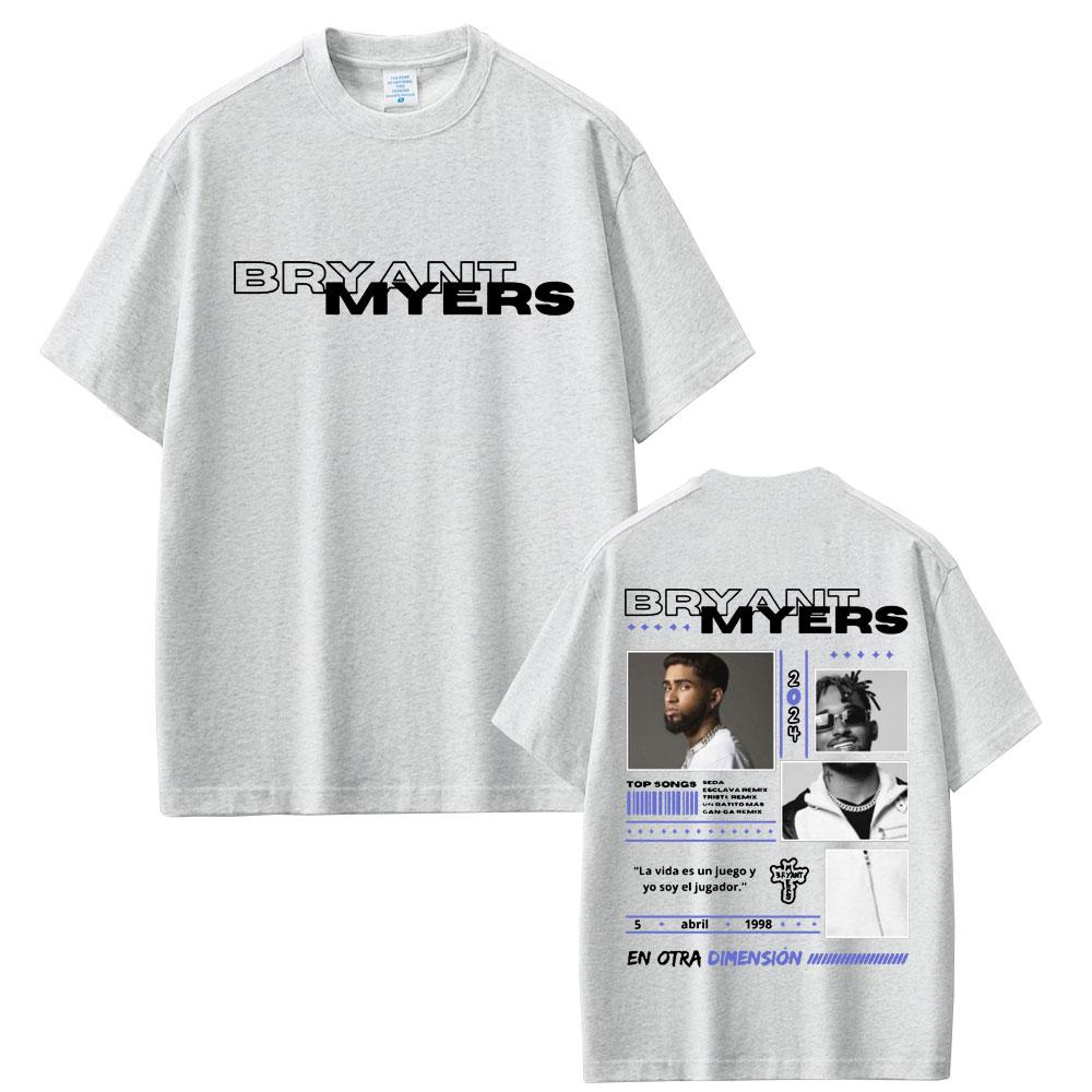 Rapper Bryant Myers En Otra Dimesion 2025 T Shirt Men Women Hip Hop Street Ocollar Short Sleeve Tshirts Casual Cotton T Shirts