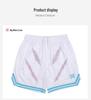 American Street Basketball Quick-Dry Mesh Shorts - Above Knee, Embroidered, Four-Point Design for Training & Fitness