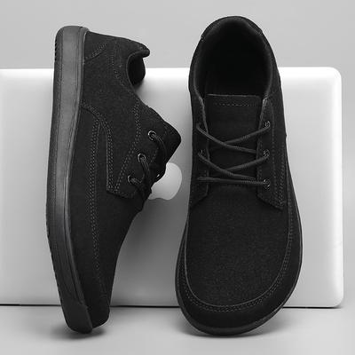 New Large Size Wide Palm Casual Shoes Autumn and Winter Leather Wide Head Barefoot Shoes