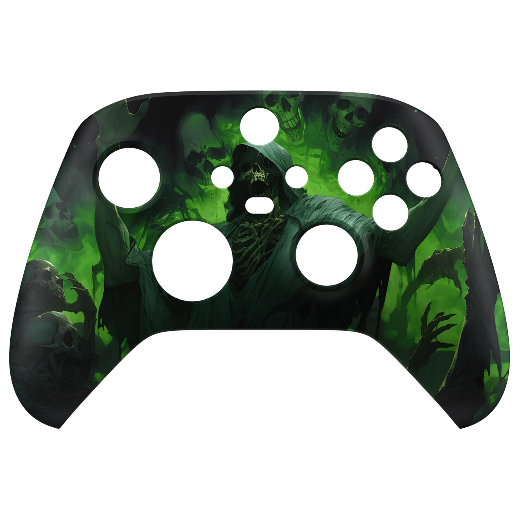 

custom front housing shell for Xbox Series featuring a heavy cover faceplate for Xbox Series and Xbox Core not eXtremeRate s X/S, horror-inspired