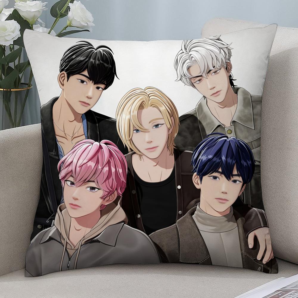 Kpop Style P-Plave Pillow Case 3D Print Polyester Fiber 40*40 Cm Home Sofa Throw Pillow Cover Decoration Festival Gift
