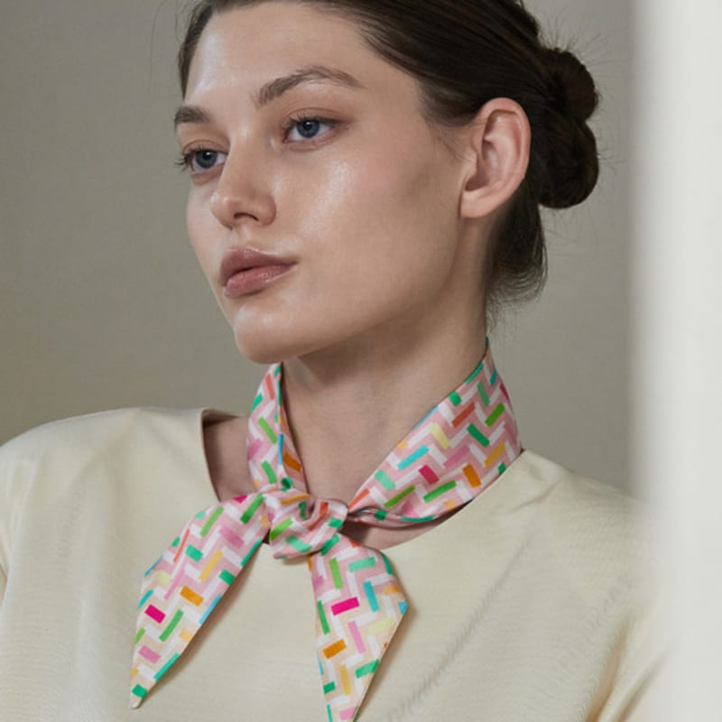 ANA MAISON It Tetris Twilly Silk Scarf [PMT-1409]