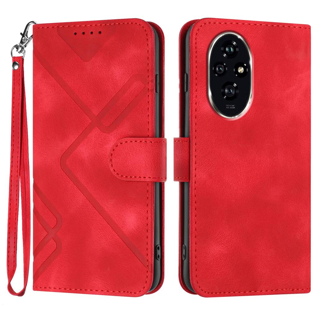 YX0040 For Honor 200 Pro 5G Wallet Case Geometry Imprinted Leather Phone Cover