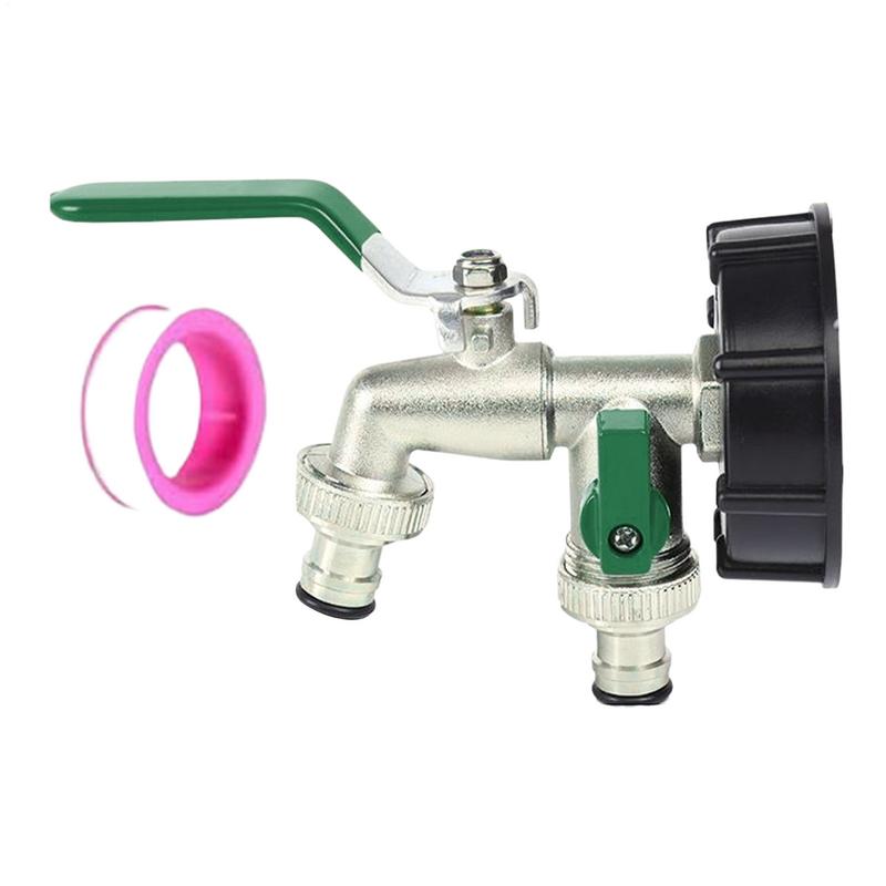 Garden Hose Splitter 2 Way Heavy Duty Hose Connector Tap Splitter With Valves Rust-Resistant Metal Irrigation Parts For Outdoor
