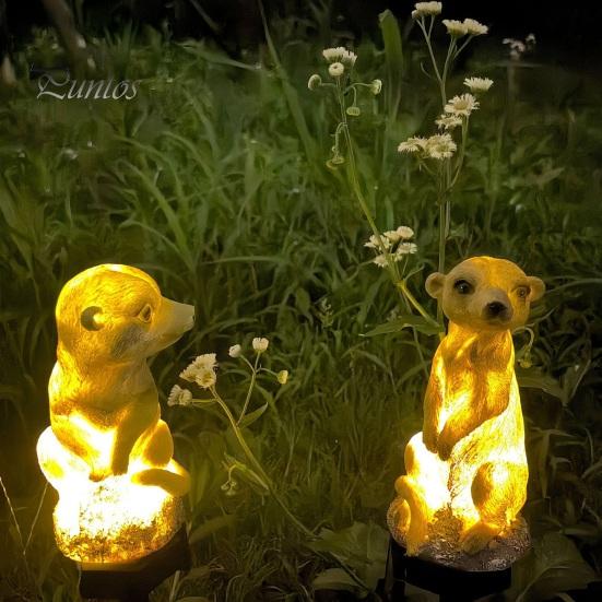 Landscape Lighting for Paths Solar Meerkat Garden Light, Outdoor Waterproof LED Light with Stake, Auto On/off Night Lights Cute Lamp Walkway Courtyard