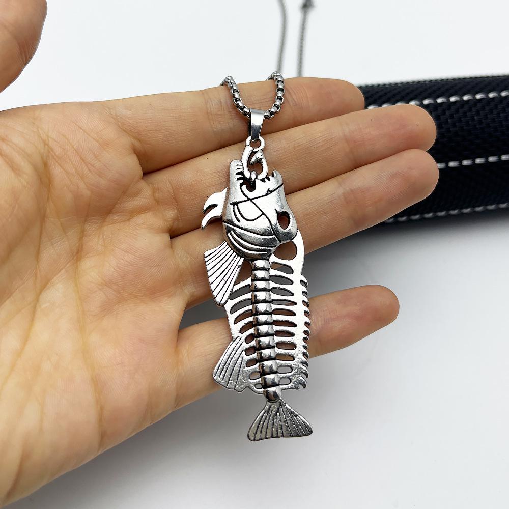 Retro Punk Fish Bone Necklace - Year After Year Timeless Design, Versatile Long Style Accessory