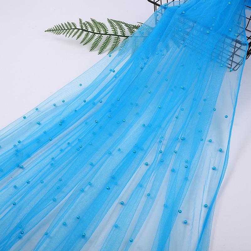 3D Pearl Beaded Mesh Wedding Dress Table Runner