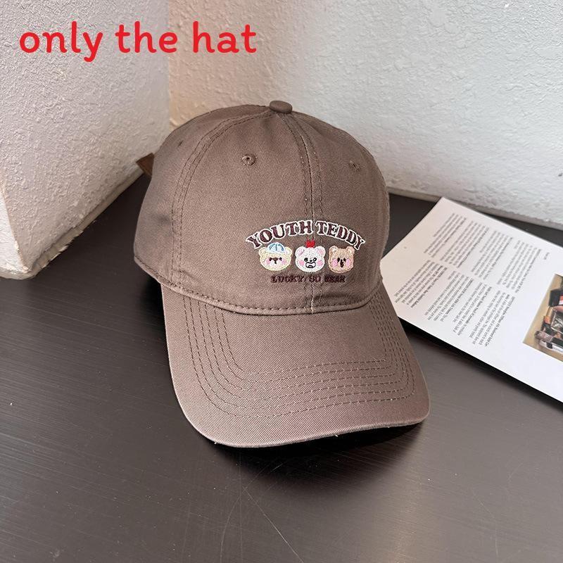 Cap Baseball Fashionable With Little Bear And Letter Embroidery Design For Daily