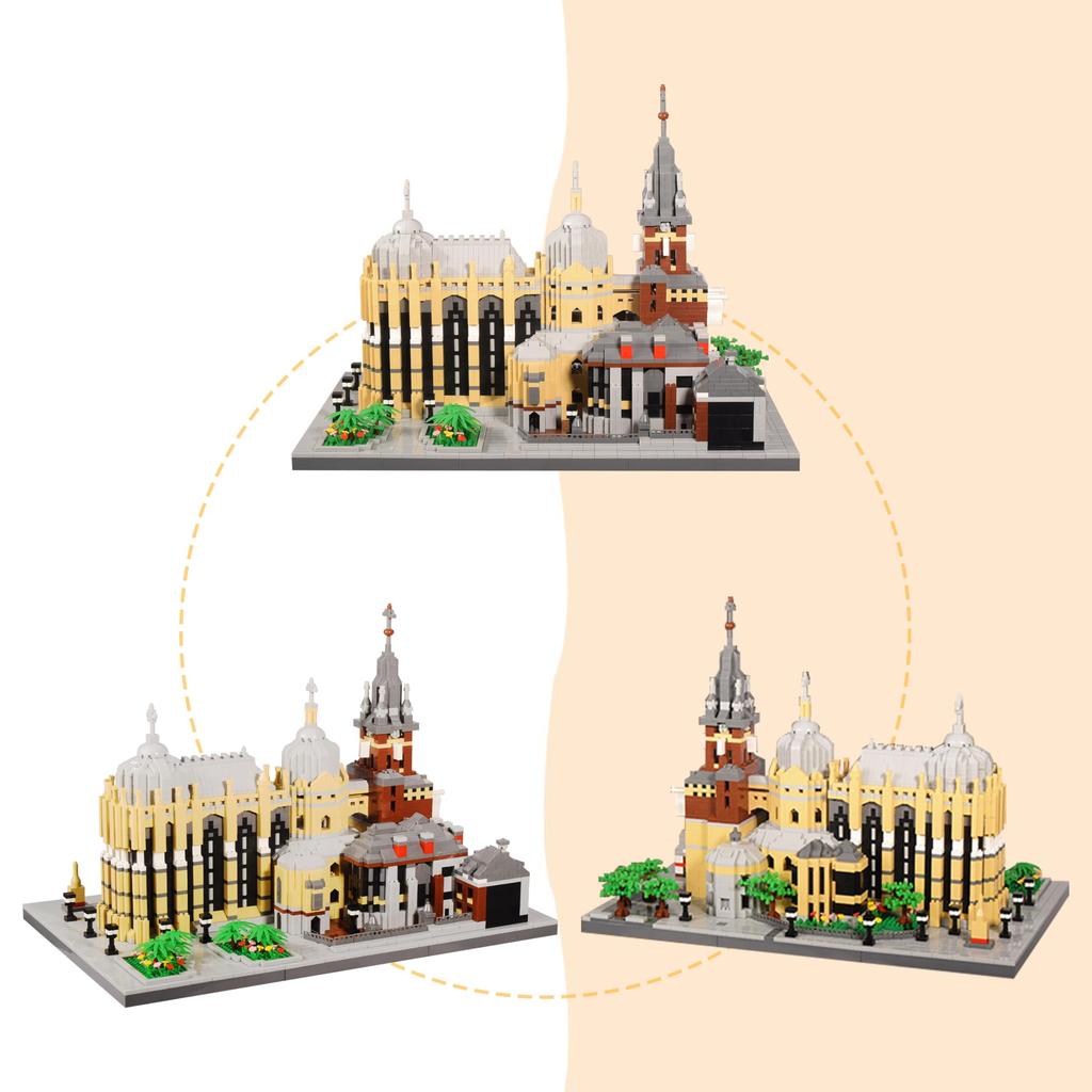 LULUFUN Aachener Dom Mikrobausteine Gebäude Burg Baustein Set Weltkulturerbe Modell Deutschland Berühmtes Gebäude Aachener Dom DIY Hobby Modell Kinder