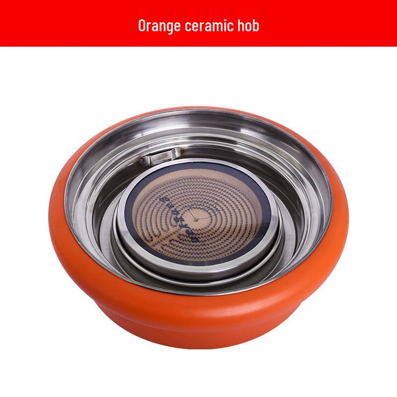 Zhishi 1200W Orange Stainless Steel Tabletop Electric Grill