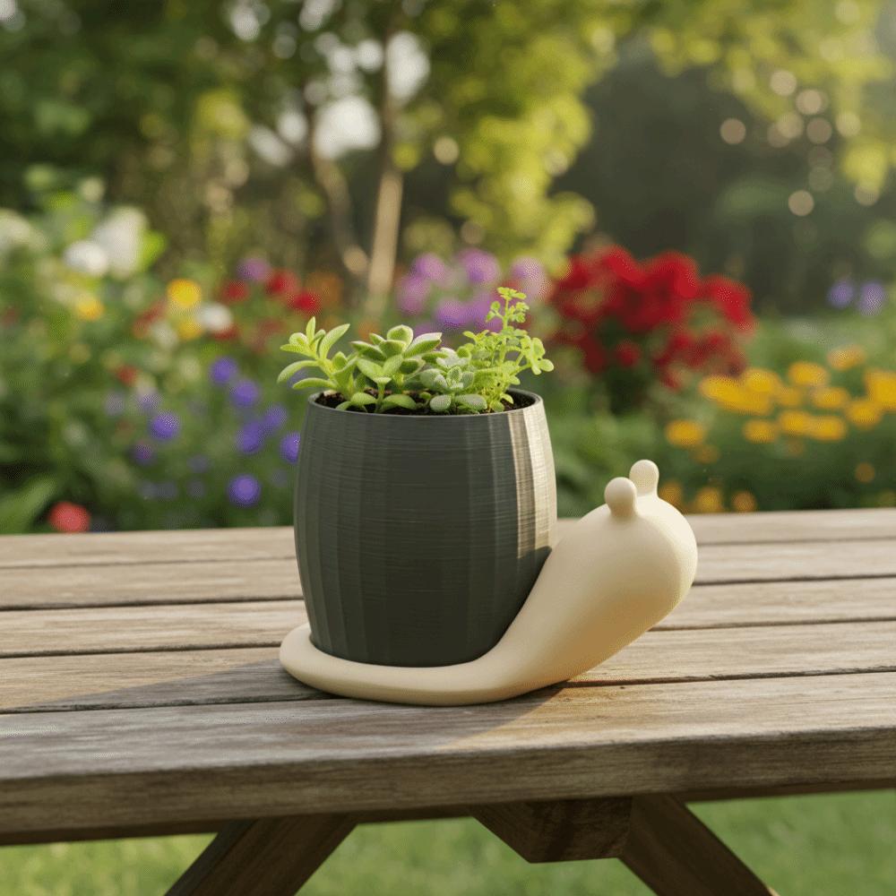 Modern Unique Snail-shaped Flower Pot Cute Plastic 3D Printed Plant Pot Corrosion Resistant Eco-Friendly Planter Indoor Plants