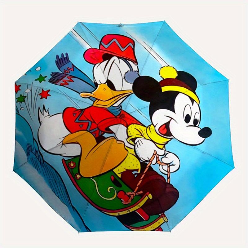 

1pc Mickey Mouse Donald Duck Automatic Cute Umbrella - Cartoon Design, Lightweight & Portable, Travel Umbrella, Durable Canopy a0820028