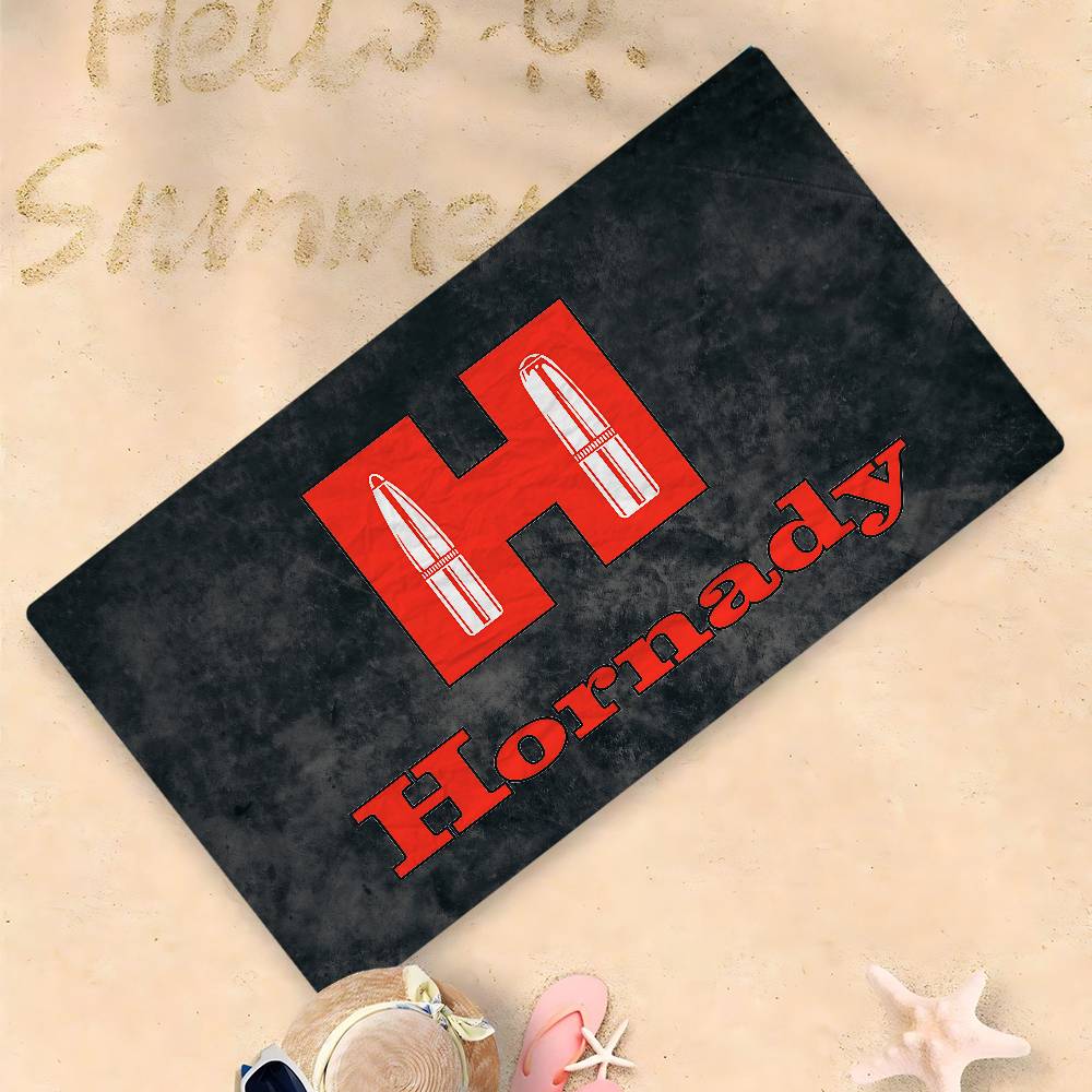 

Hornady Logo Beach Towel Colorful Bath Towels For Girl Microfiber Quick Dry Sand Free Beach Yoga Spa Gym Pool W40*H60(CM)