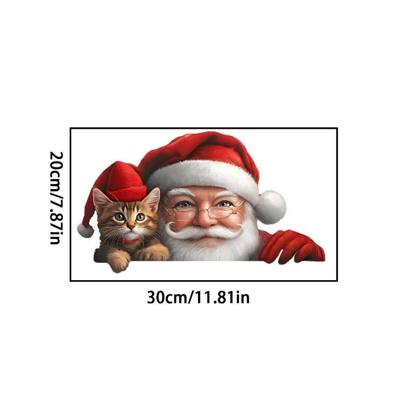 

Імітація Діда Мороза Двосторонній Візуальний Шаблон Наклейка на Скляне Вікно Підходить Для Прикраси Вікна на Різдвяну Вечірку A3