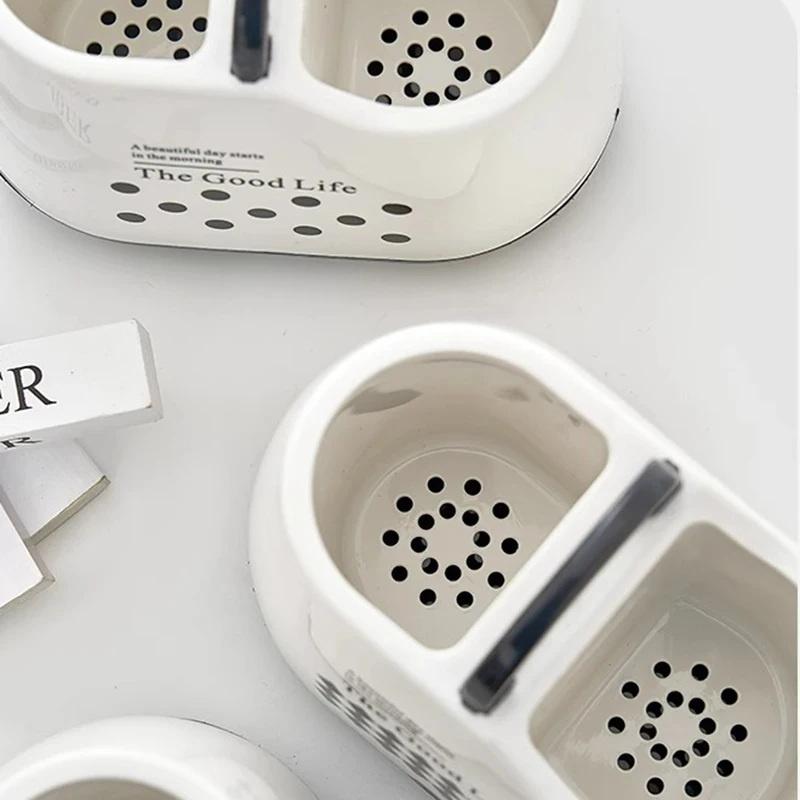 Konyhai eszközök Evőeszköz tároló 2 rekesszel Rendszerező Tartó Ezüst étkészlet tartó Pálcika és kanál tároló Evőeszköz tartó