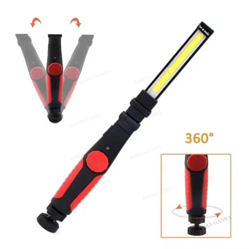 Collapsible COB LED Work Light USB Rechargeable Magnet Inspection Light Mechanic Flashlight Folding Hook Camping Repair Lights