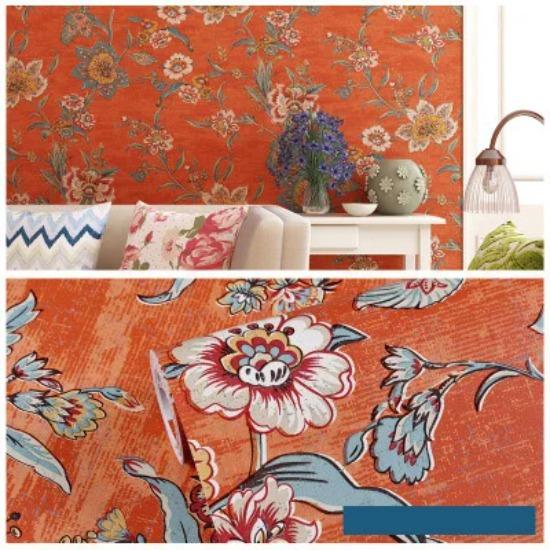 Retro Non-Woven Wallpaper Self-Adhesive Three Dimensional Bedroom Living Room Dormitory TV Background Wall Wallpaper Self-Adhesi