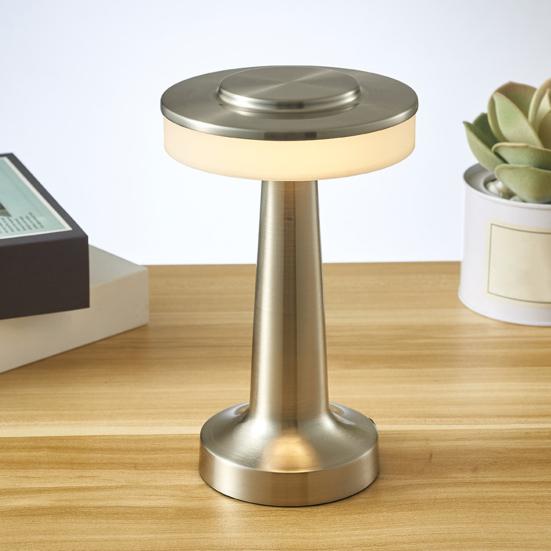 Cordless Metal Desk Lamp Adjustable Touch Control LED Table Lamp Portable Battery Powered Desk Light Bedroom Living Room Home Office Decor