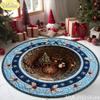 Christmas Round Rug, 3D Zipper Reindeer Pattern Soft Non-Slip Living Room Carpet, Festive Xmas Home Decor, Holiday Gift