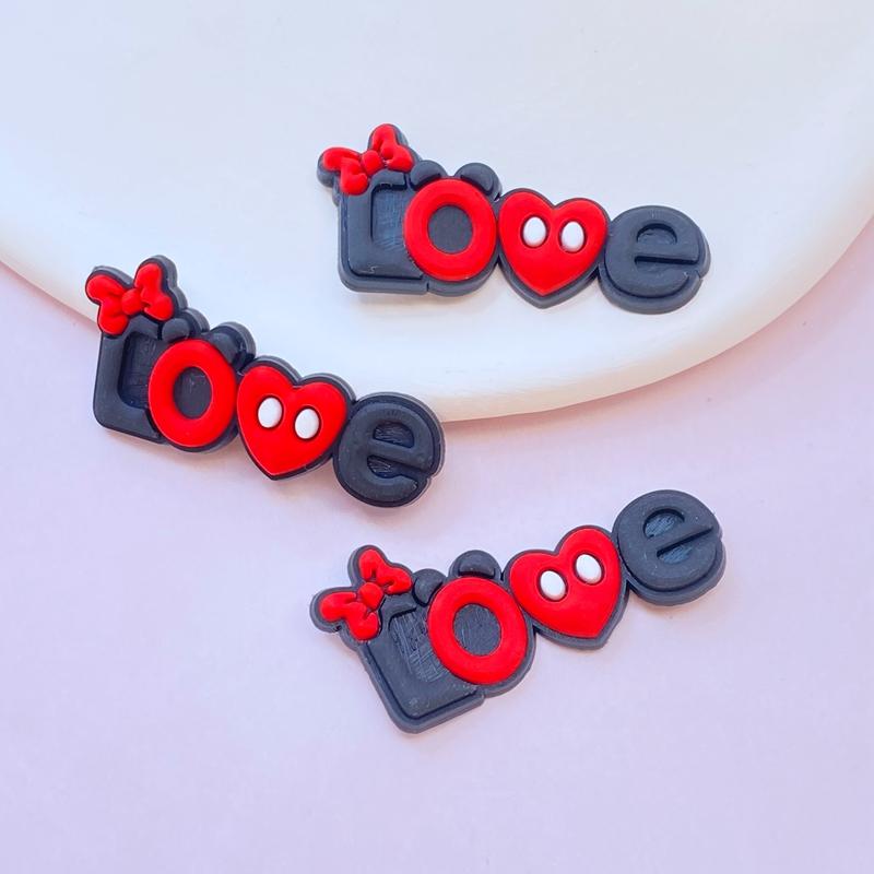 10Pcs New Cute Love Letter Series PVC Flexible Glue FlatBack DIY Scrapbook Embellishment Phone Craft Decoration