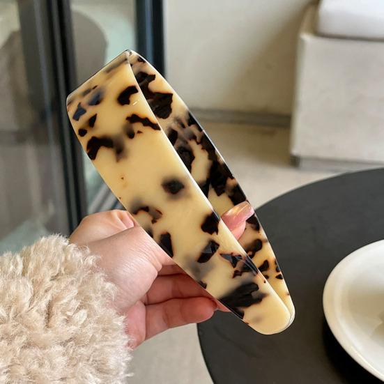 Dámský Vlasový Obruč Rozšířený Design Protiskluzové Zuby Čelenka Acetátová Deska Vysoká Pevnost