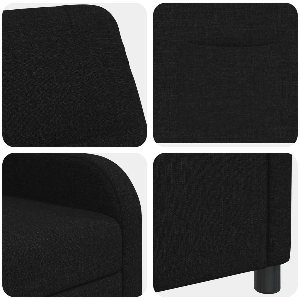 Recliner Chair Black Fabric