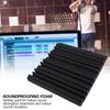 6Pcs Irregular Recording Studio Soundproof Foam Sound Insulation Absorption Deadening MaterialBlack