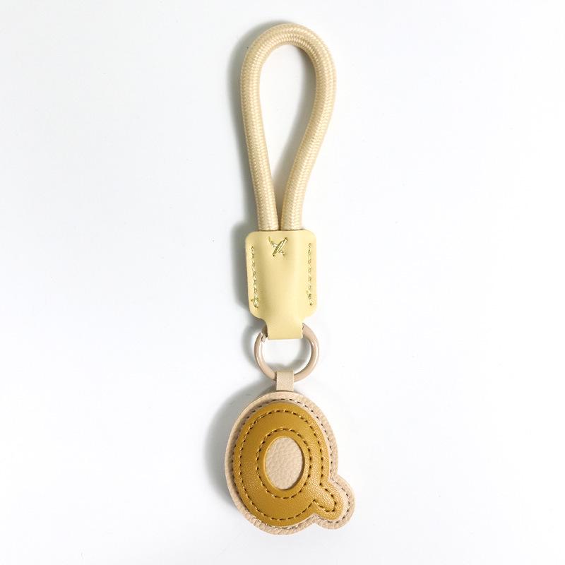 High-End Leather Alphabet Keychain Bag Pendant