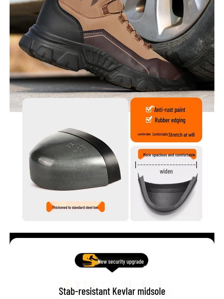 Herren Leichte Anti-Smash, Durchstichfeste Schützende Sicherheitsschuhe für Outdoor und Bergsteigen